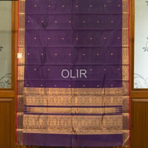 Violet With Zari Buttis and Pink Border